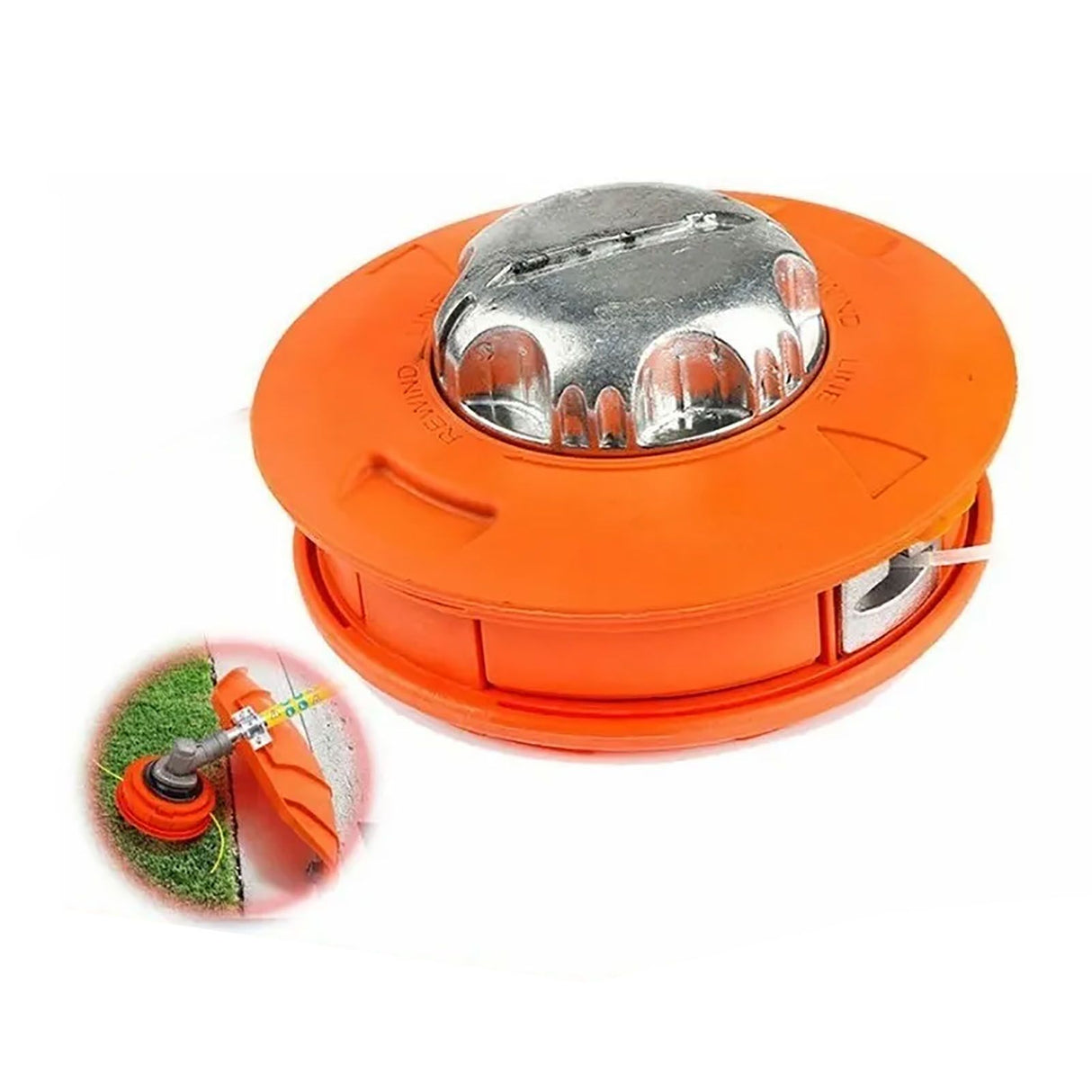 Lawn Mower Trimmer Head Dismantle Free Plastic Aluminum Trimming Head for Garden Mowing Machine Orange