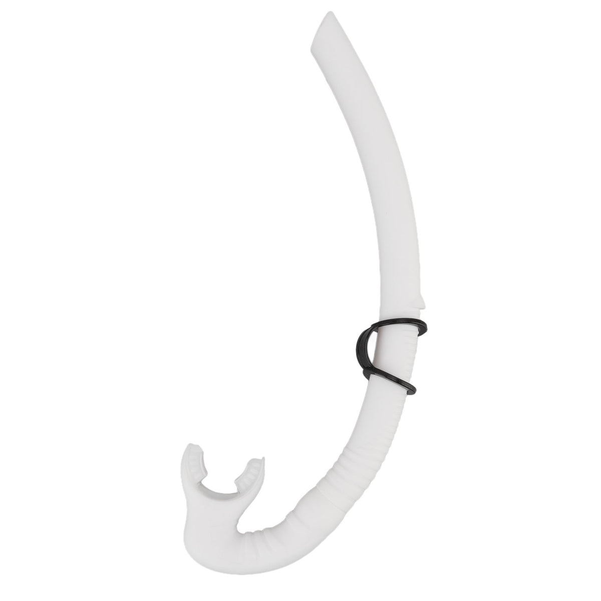 Diving Breathing Tube Foldable Soft Mouthpiece Silicone Freediving Snorkel for Spearfishing Swimming Snorkeling White