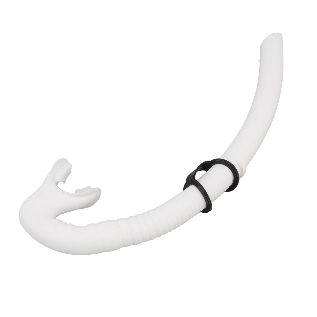 Diving Breathing Tube Foldable Soft Mouthpiece Silicone Freediving Snorkel for Spearfishing Swimming Snorkeling White