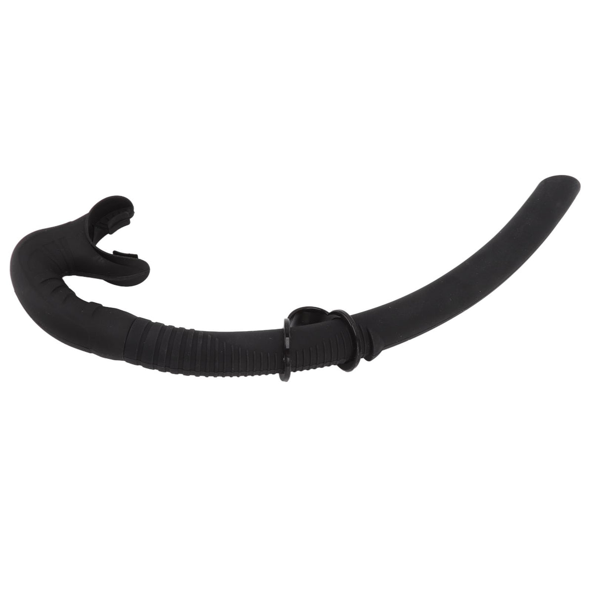 Diving Breathing Tube Foldable Soft Mouthpiece Silicone Freediving Snorkel for Spearfishing Swimming Snorkeling Black