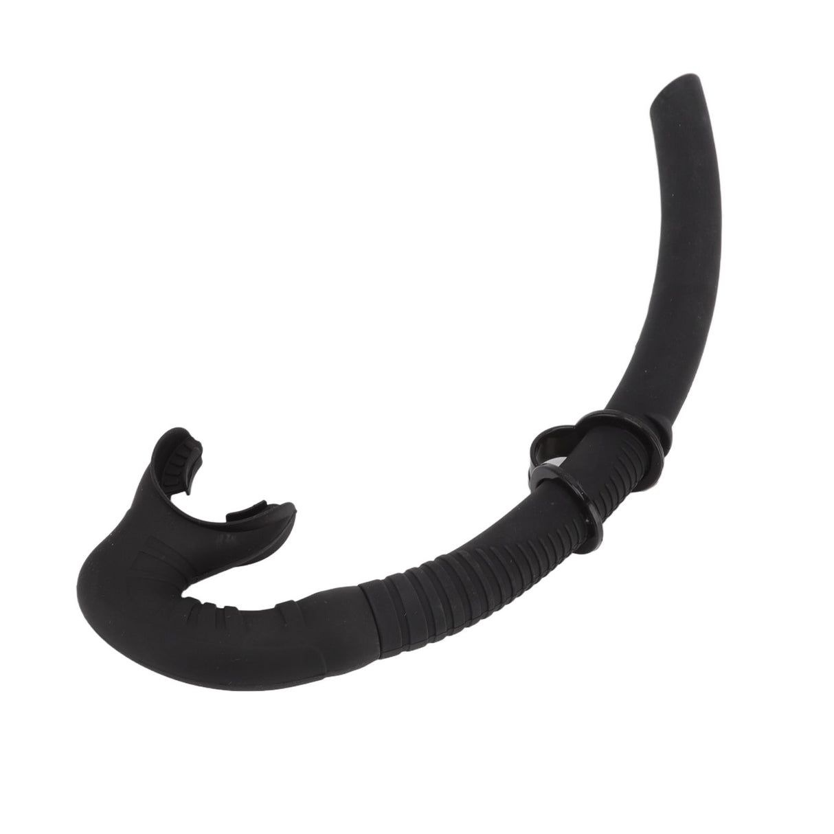 Diving Breathing Tube Foldable Soft Mouthpiece Silicone Freediving Snorkel for Spearfishing Swimming Snorkeling Black