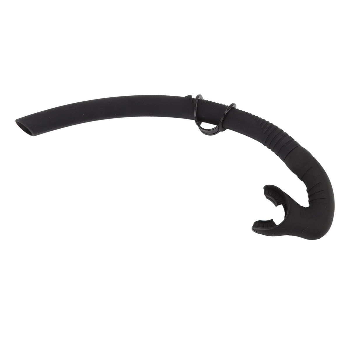 Diving Breathing Tube Foldable Soft Mouthpiece Silicone Freediving Snorkel for Spearfishing Swimming Snorkeling Black