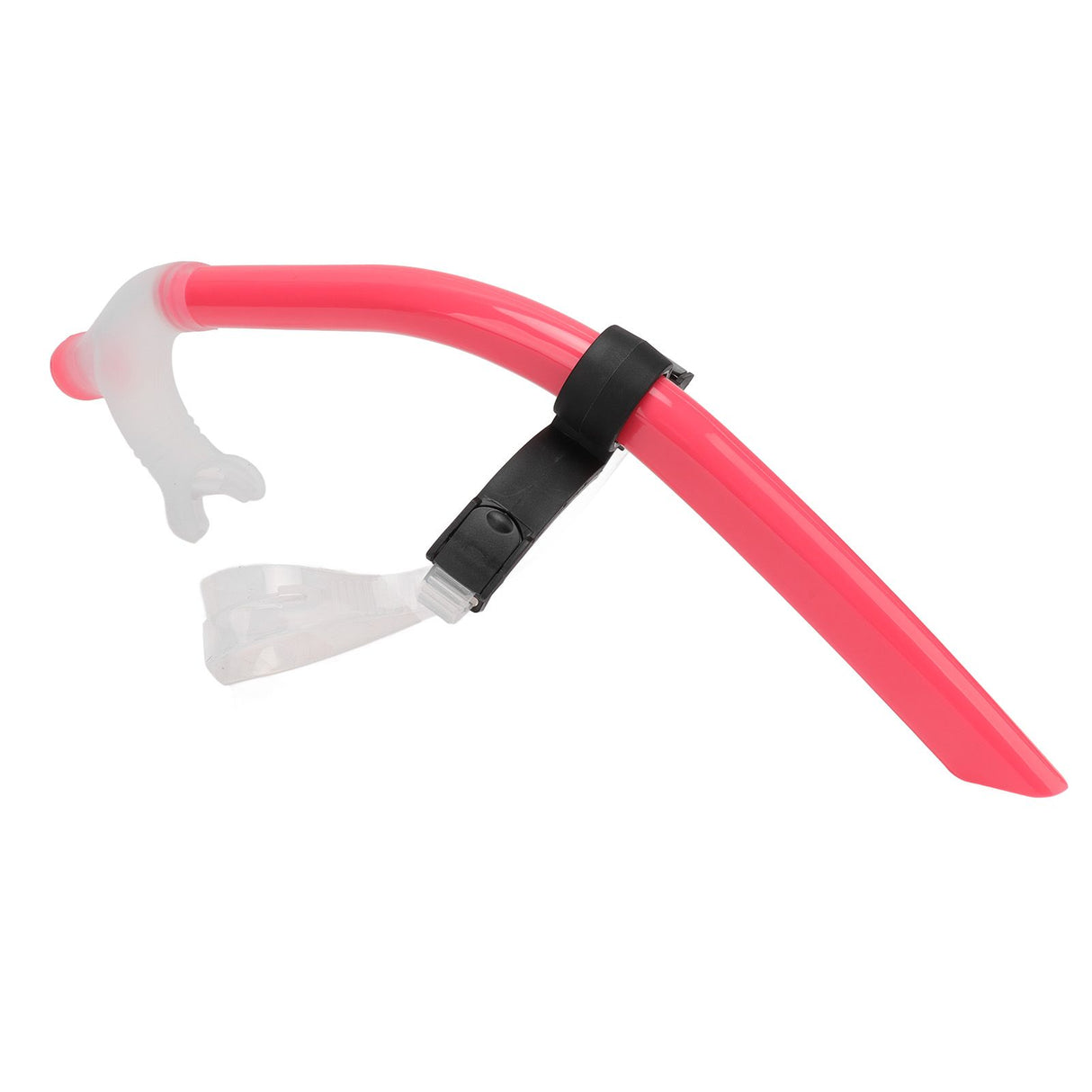 Swimming Snorkel Reduced Drag Silicone Swimming Breathing Tube with Adjustable Head Brace for Snorkeling Diving Pink