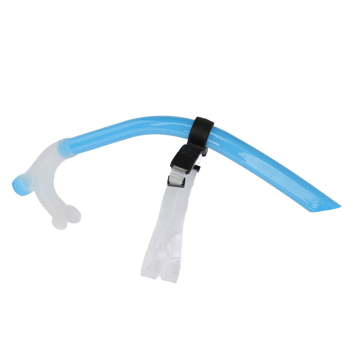 Swimming Snorkel Reduced Drag Silicone Swimming Breathing Tube with Adjustable Head Brace for Snorkeling Diving Sky Blue