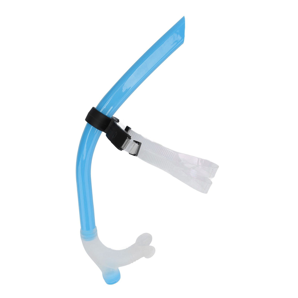 Swimming Snorkel Reduced Drag Silicone Swimming Breathing Tube with Adjustable Head Brace for Snorkeling Diving Sky Blue