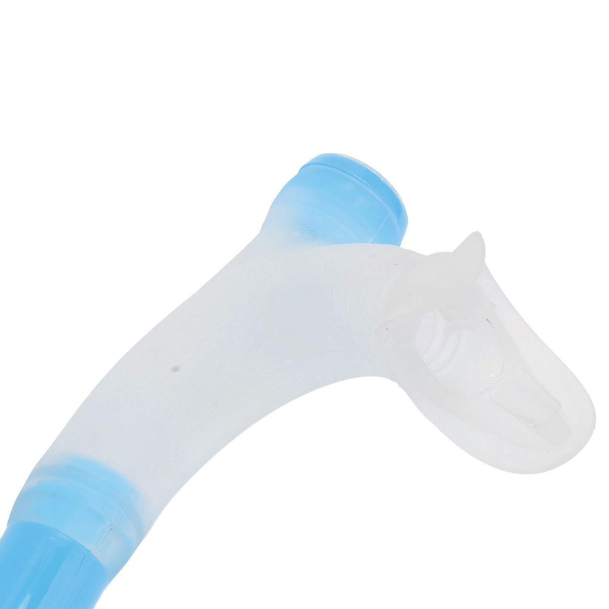 Swimming Snorkel Reduced Drag Silicone Swimming Breathing Tube with Adjustable Head Brace for Snorkeling Diving Sky Blue