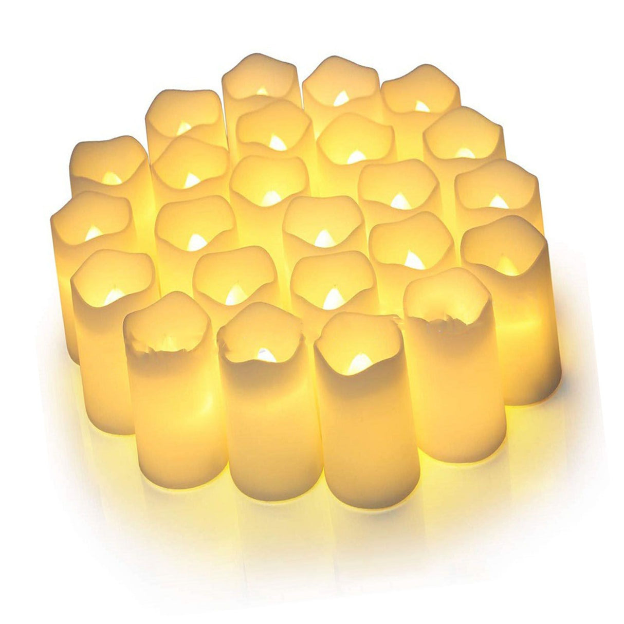 24PCS Electric LED Candles Plastic Electronic Components Tea Light Set For Wedding Confession Decoration Flameless