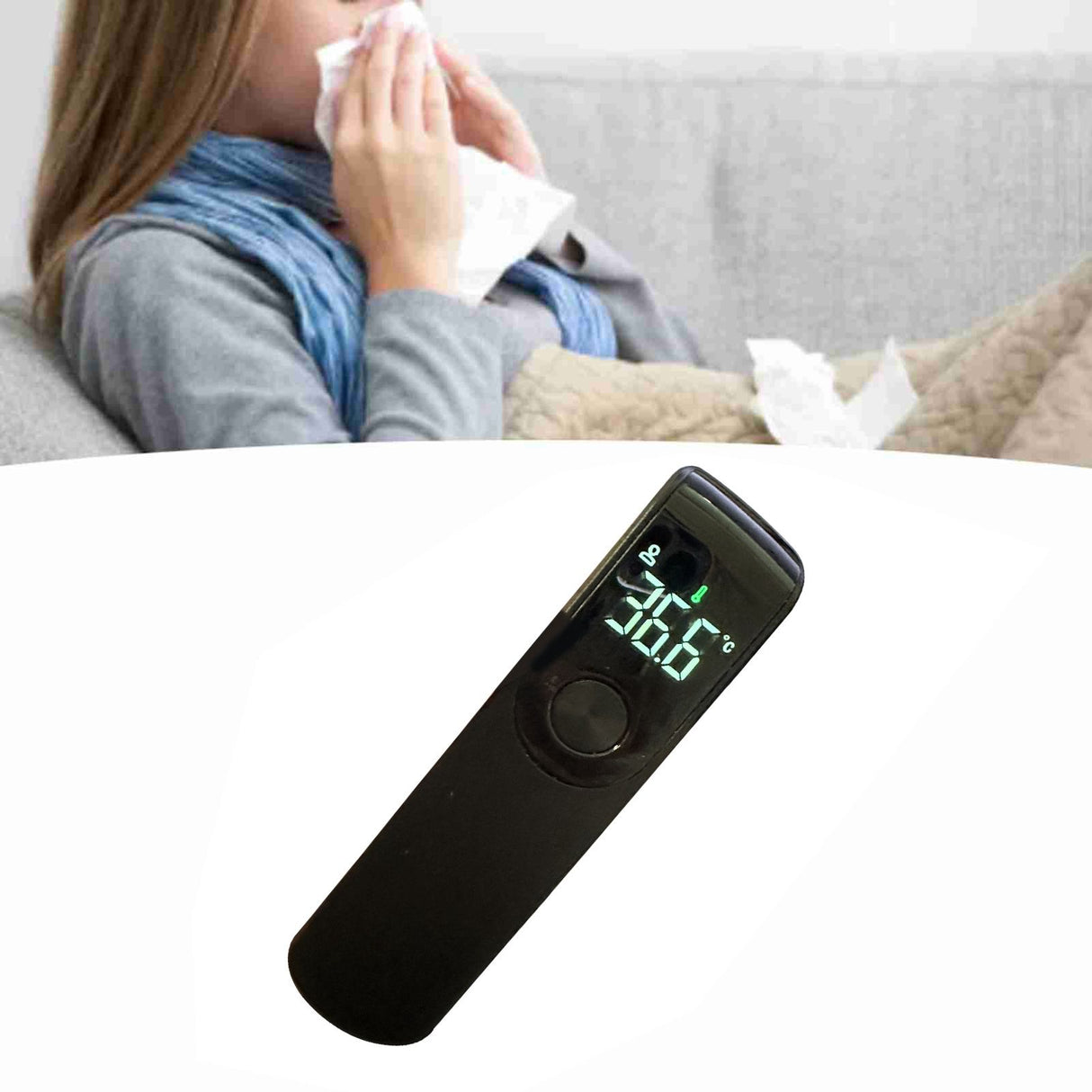 Forehead Thermometer Black Mini Portable Contactless Infrared Handheld Electronic Thermometer for Home