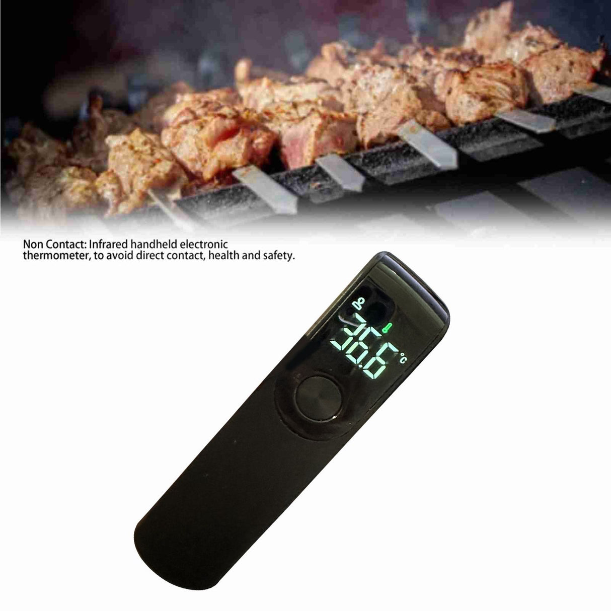 Forehead Thermometer Black Mini Portable Contactless Infrared Handheld Electronic Thermometer for Home