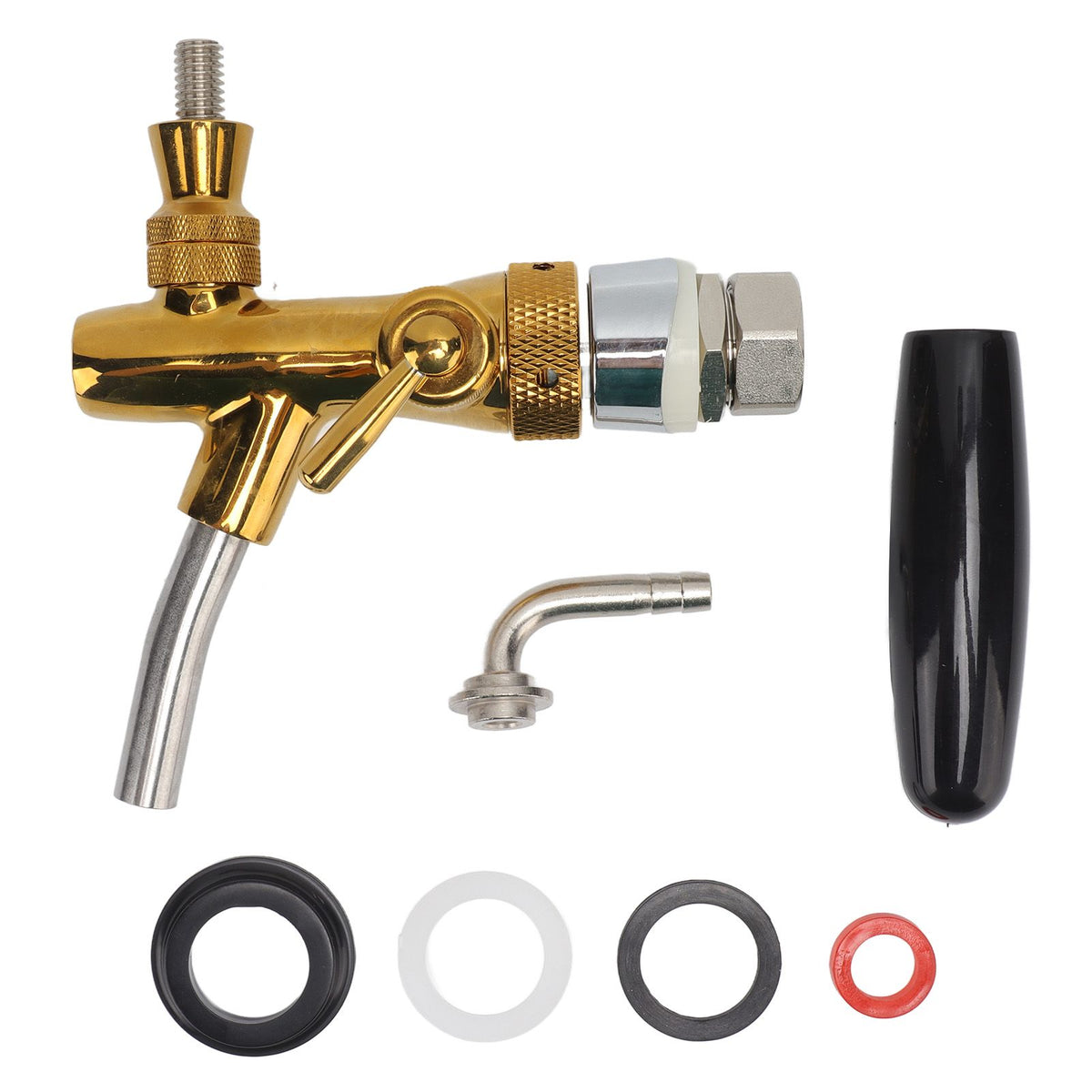 Adjustable Draft Beer Faucet Food Grade Golden Stainless Steel Beer Keg Tap for Bar Hotel