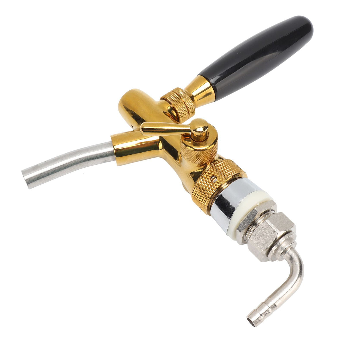 Adjustable Draft Beer Faucet Food Grade Golden Stainless Steel Beer Keg Tap for Bar Hotel