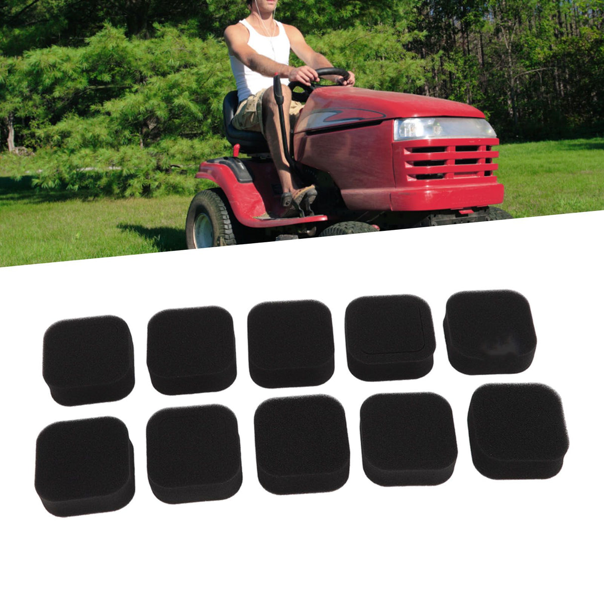 10 Pcs Air Filter for TH23D Para 11010 2530 Black Strimmer Trimmer Replacement Parts