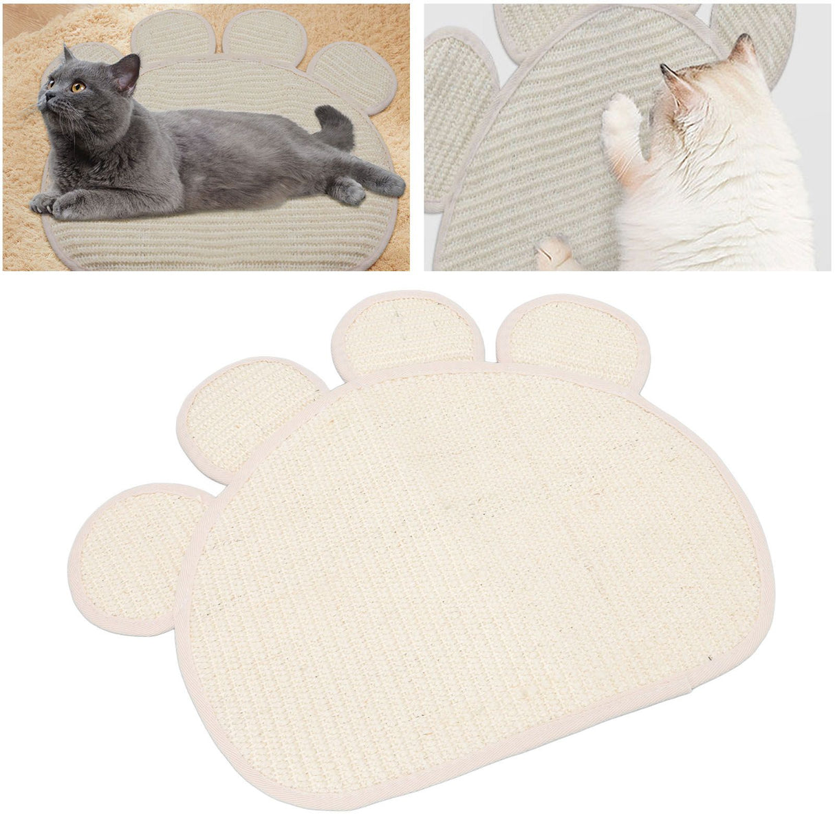 Sisal Cat Scratcher Mat Cute Shape Grinding Claw Protecting Furniture Cat Floor Scratching Pad for Cats Kittens