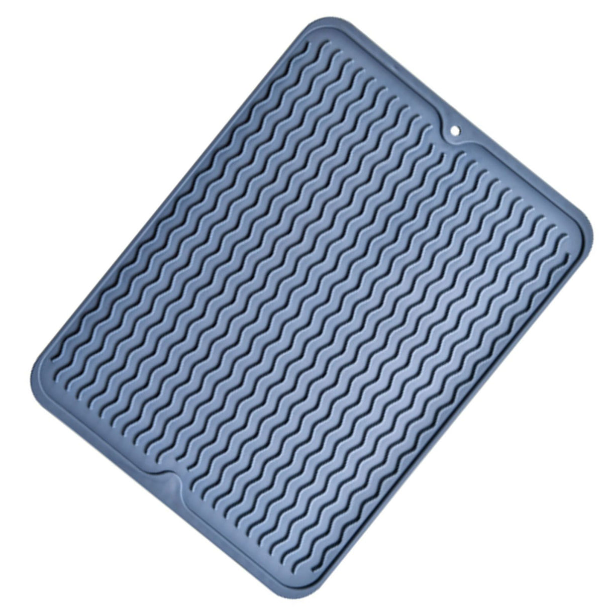 Table Insulating Rubber Mat Anti Slip Waterproof Heat Resistant Dish Drying Placemat for Kitchen Blue