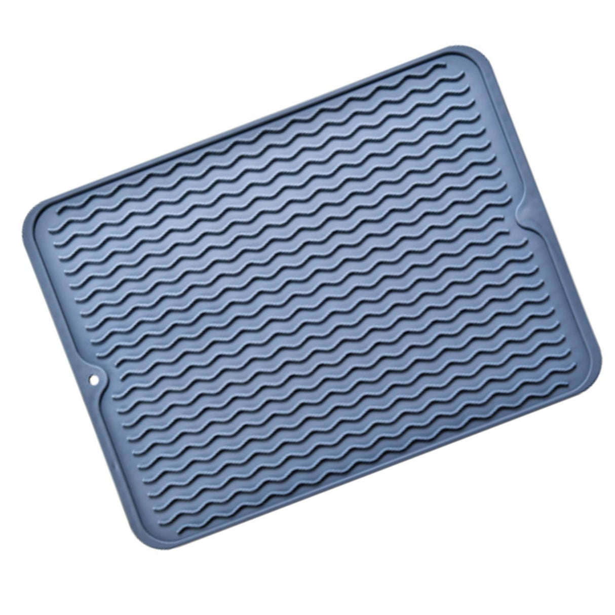 Table Insulating Rubber Mat Anti Slip Waterproof Heat Resistant Dish Drying Placemat for Kitchen Blue