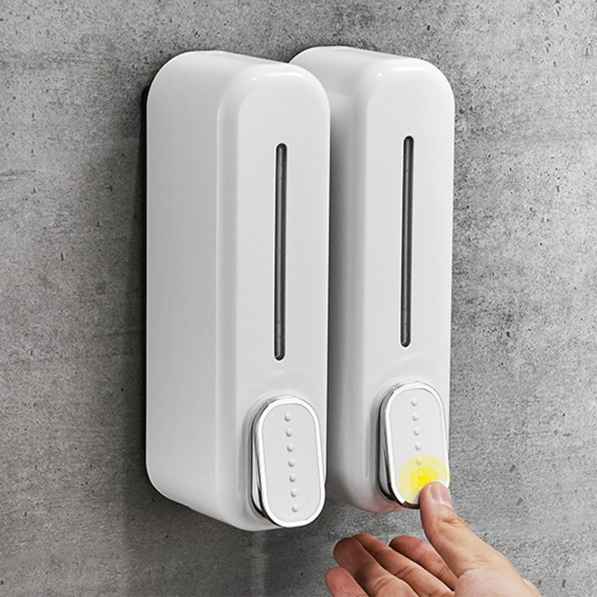 300ml Manual Soap Dispenser Press ABS Wall Mounted Shower Gel Container for Home Hotel White