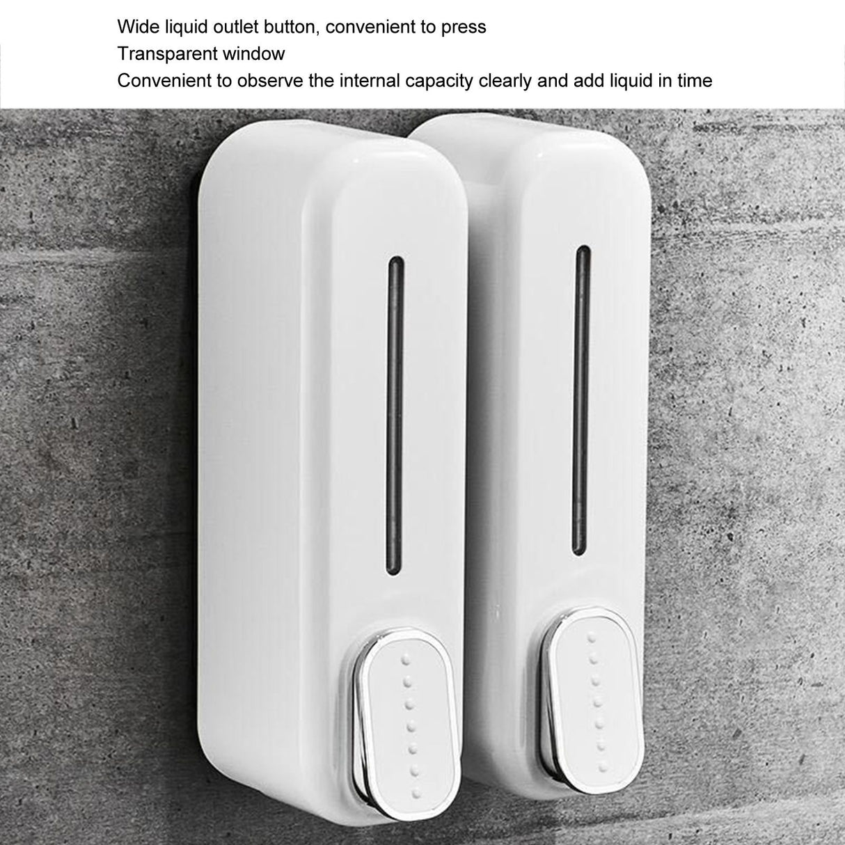 300ml Manual Soap Dispenser Press ABS Wall Mounted Shower Gel Container for Home Hotel White