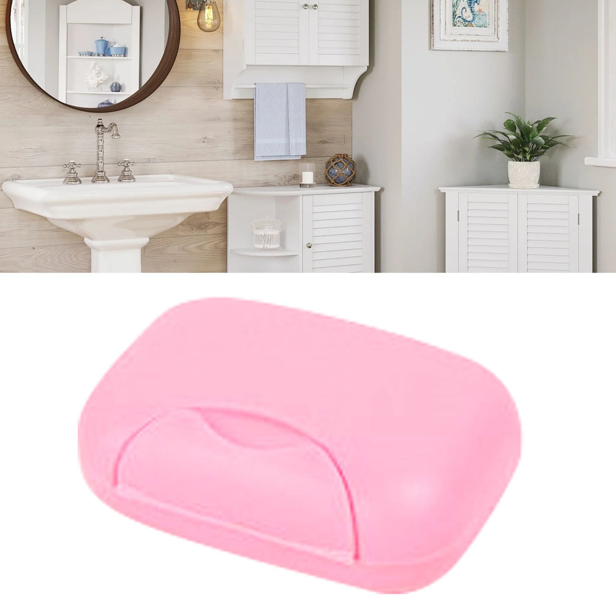 Travel Soap Container Waterproof Portable Bar Soap Case Holder Leakproof Soap Box for Home Hotel Pink