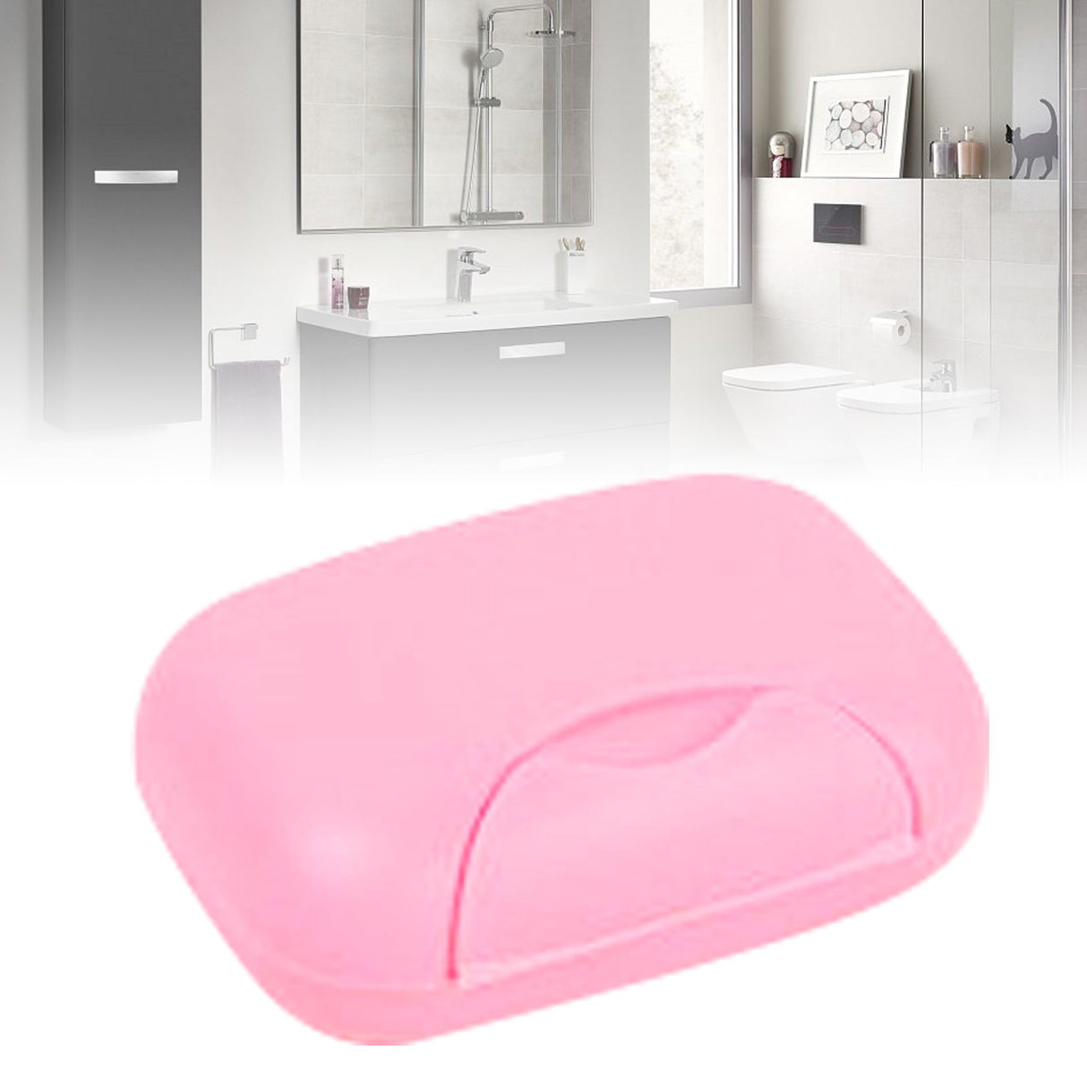 Travel Soap Container Waterproof Portable Bar Soap Case Holder Leakproof Soap Box for Home Hotel Pink