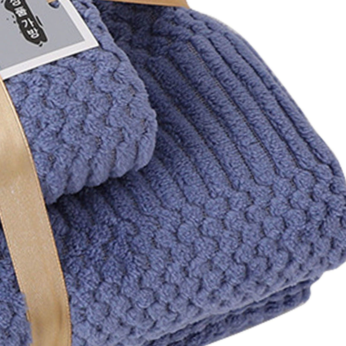 Bath Shower Towel Set Coral Fleece Quick Dry Highly Absorbent Soft Comfortable for Daily Use Dark Blue