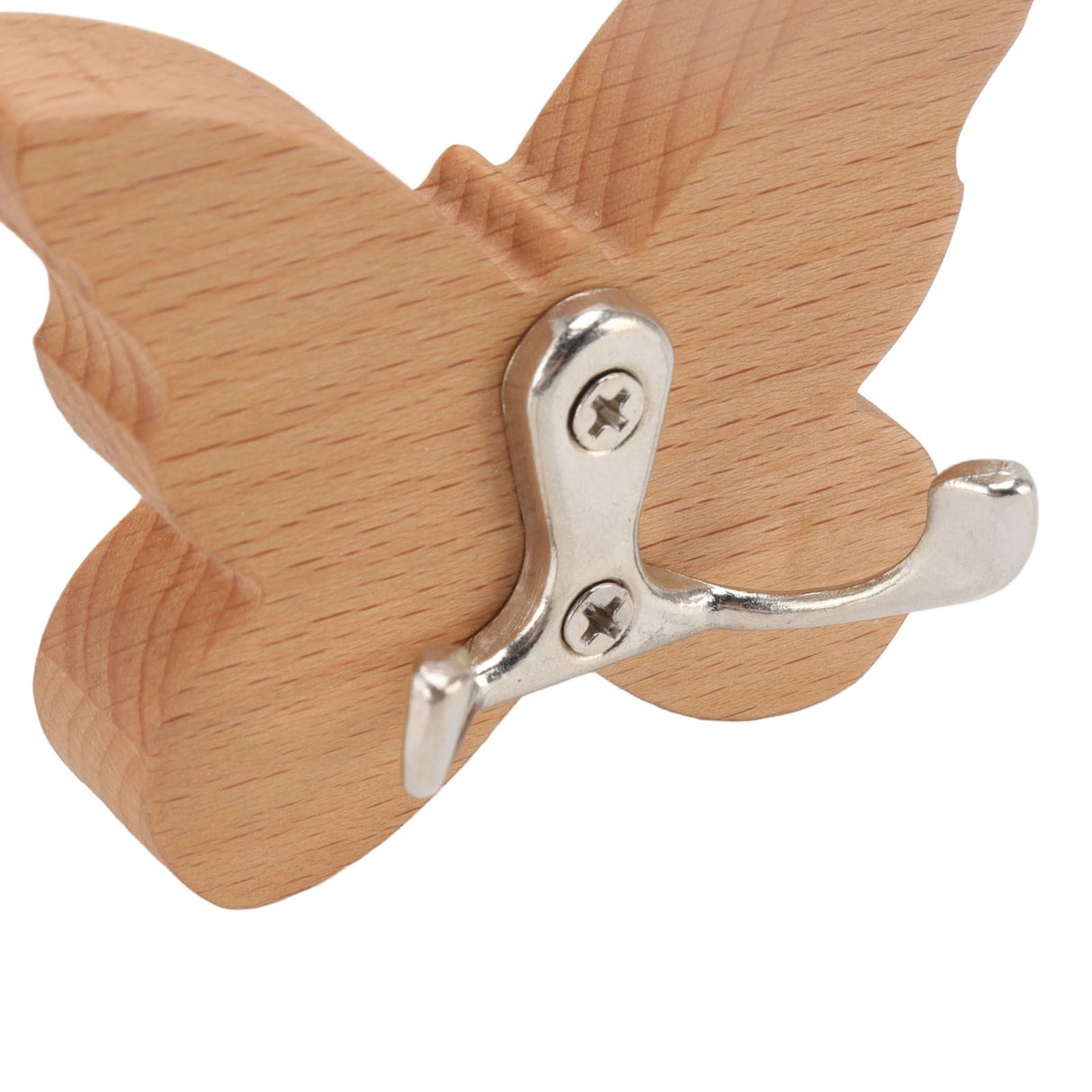 Wooden Butterfly Wall Hook Wood Wall Mounted Hanger for Coat Clothes Hat Towel