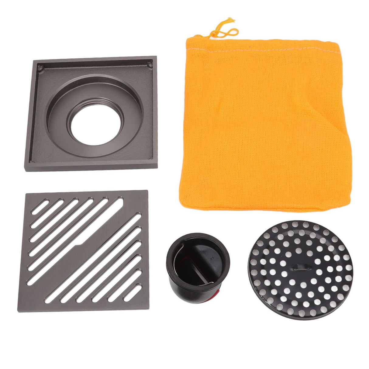Square Shower Floor Drain Extra Thick Stainless Steel Bathroom Floor Drain for Home Kitchen Accessories Gray