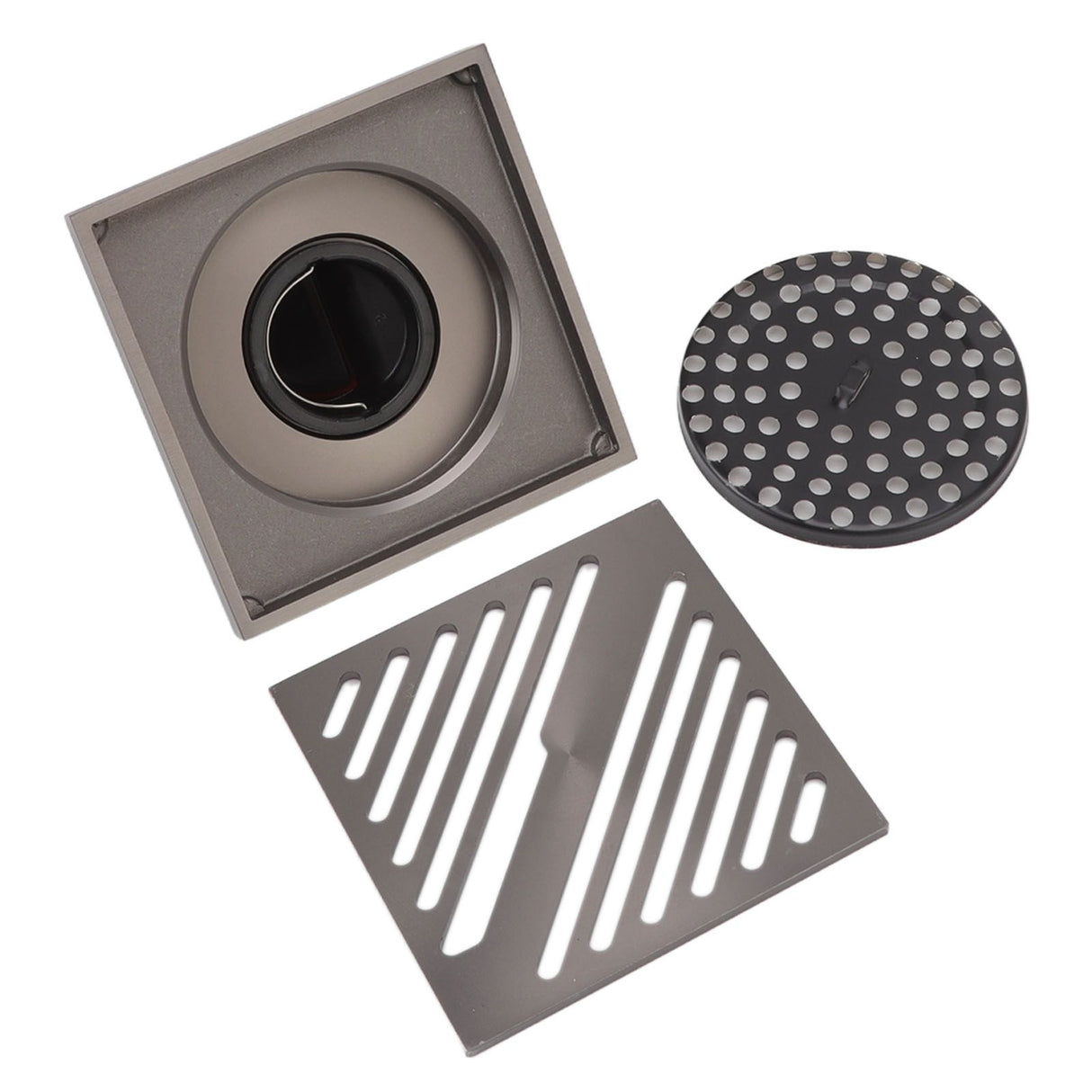Square Shower Floor Drain Extra Thick Stainless Steel Bathroom Floor Drain for Home Kitchen Accessories Gray
