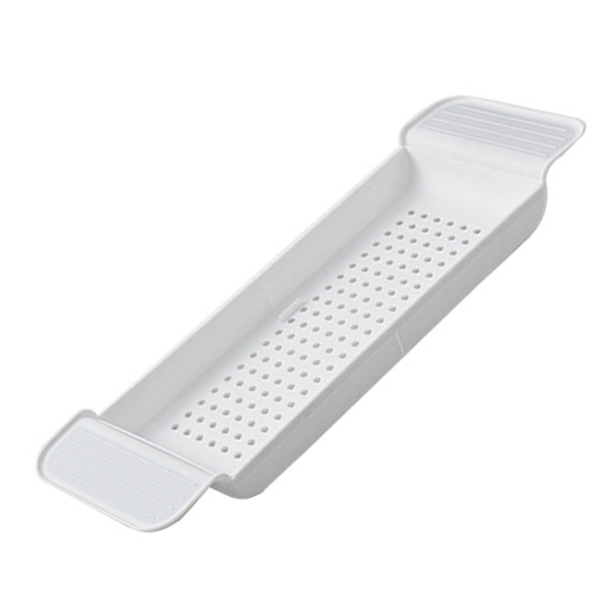 Bathtub Tray Stable Placement Expandable Plastic Material Draining Design Bath Caddy Tub Table for Bathroom White