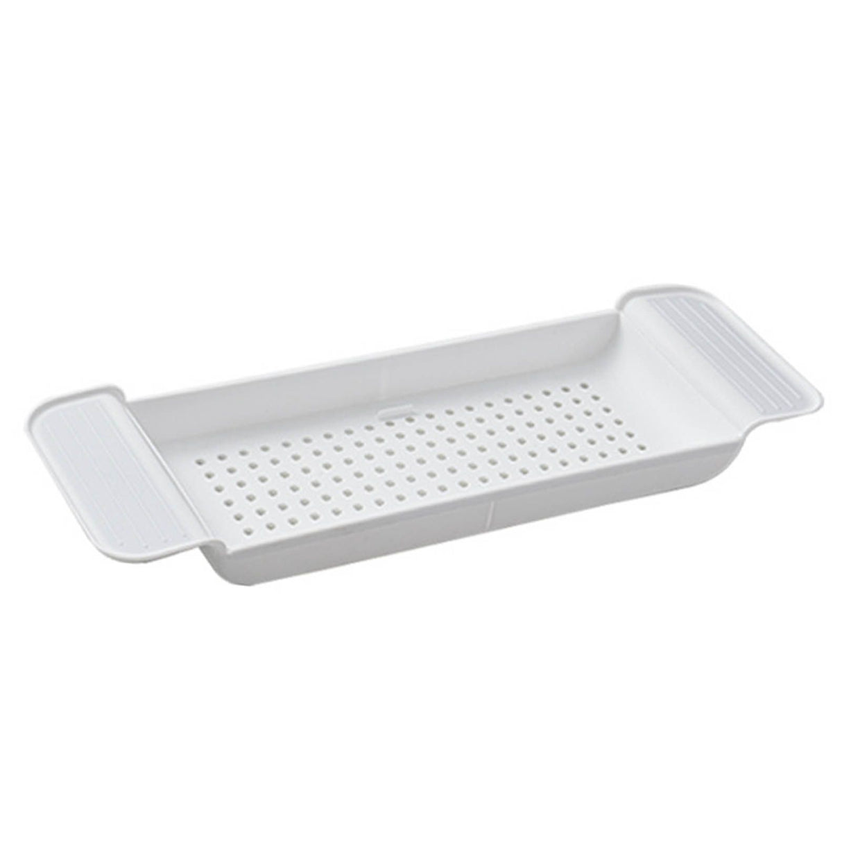 Bathtub Tray Stable Placement Expandable Plastic Material Draining Design Bath Caddy Tub Table for Bathroom White