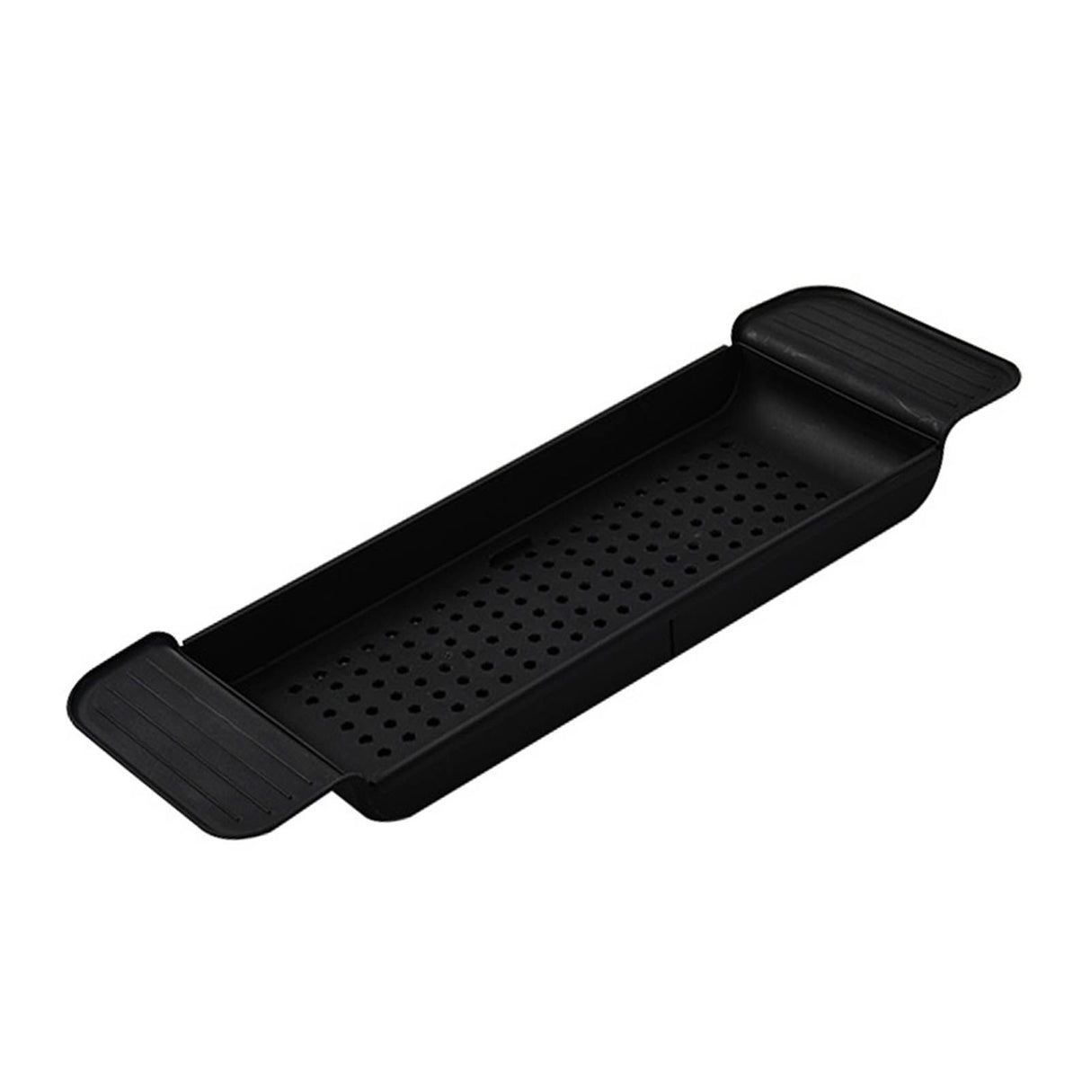 Bathtub Tray Stable Placement Expandable Plastic Material Draining Design Bath Caddy Tub Table for Bathroom Black