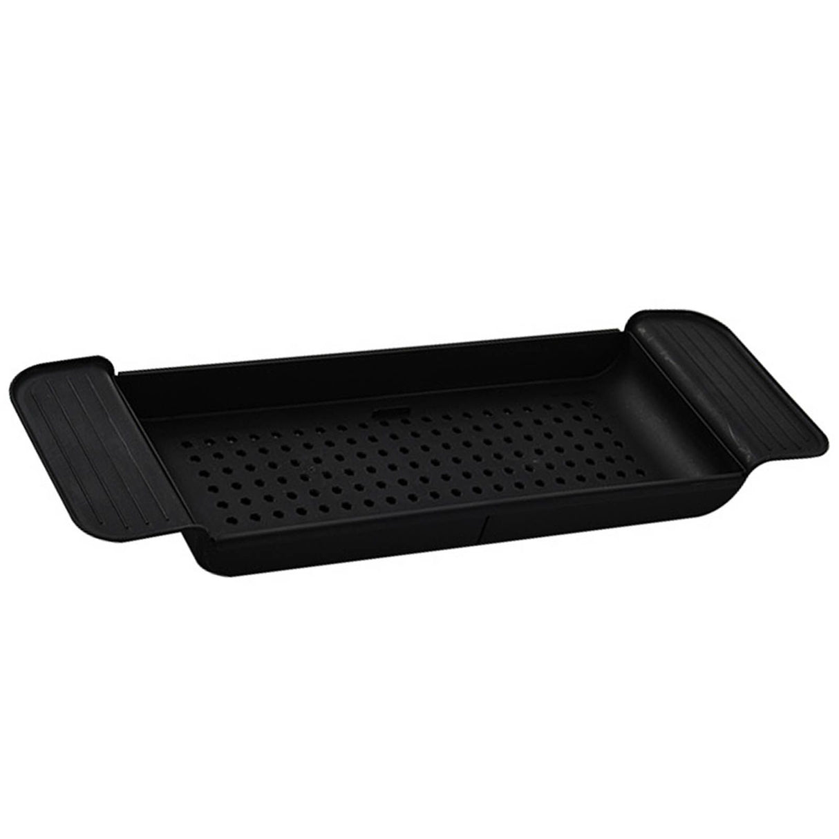 Bathtub Tray Stable Placement Expandable Plastic Material Draining Design Bath Caddy Tub Table for Bathroom Black