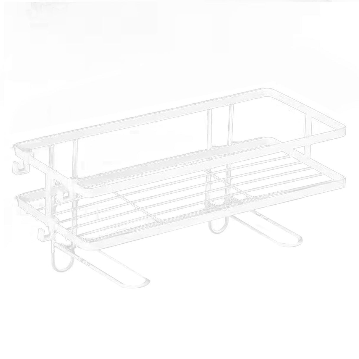 Toilet Shelf Thickening Waterproof Large Capacity Nail Free Installation Iron Over Toilet Bathroom Organizer Single Layer White