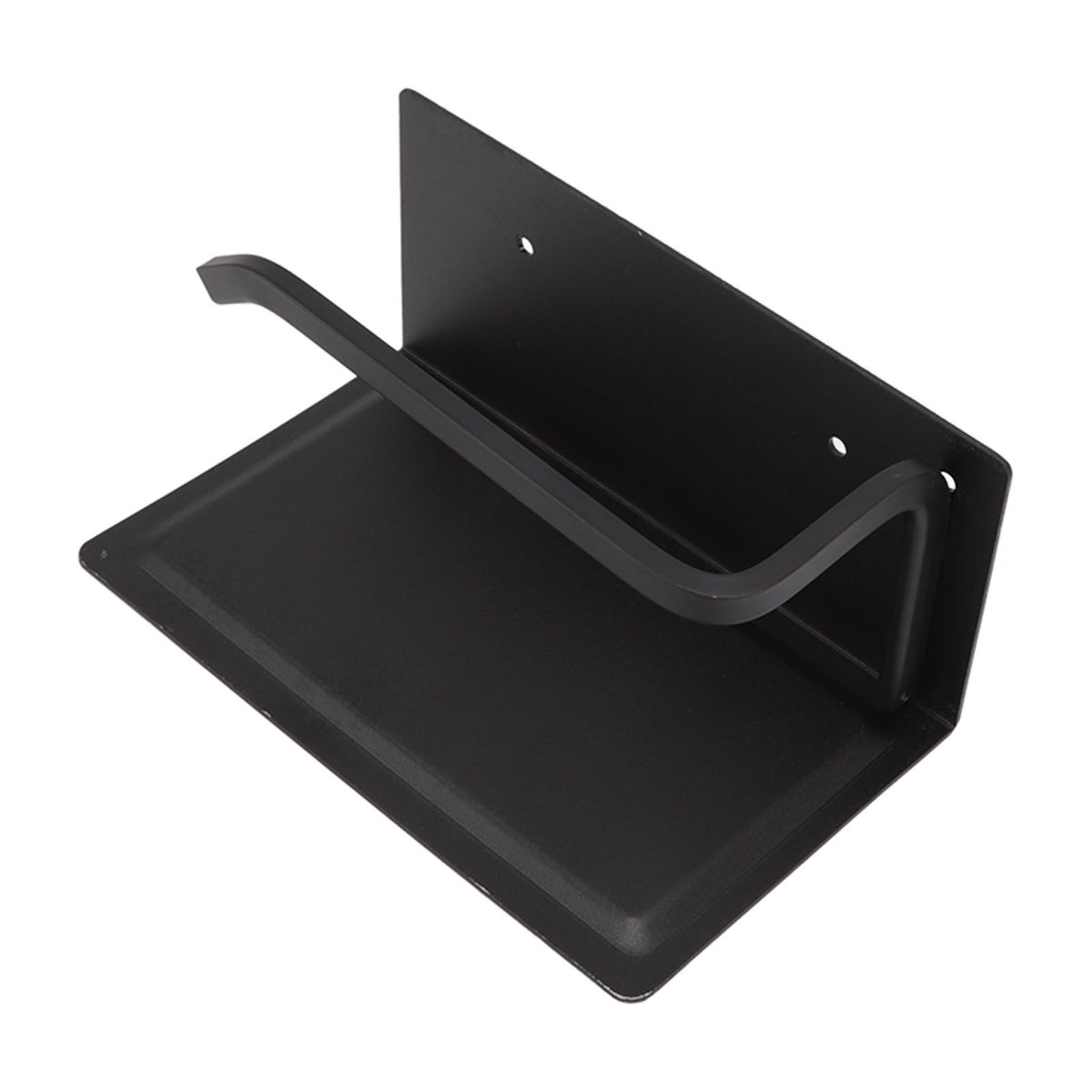 Wall Mounted Tissue Holder Toilet Tissue Bracket Bathroom Paper Roll Hanger with Phone Shelf Black
