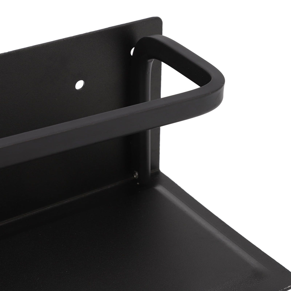 Wall Mounted Tissue Holder Toilet Tissue Bracket Bathroom Paper Roll Hanger with Phone Shelf Black
