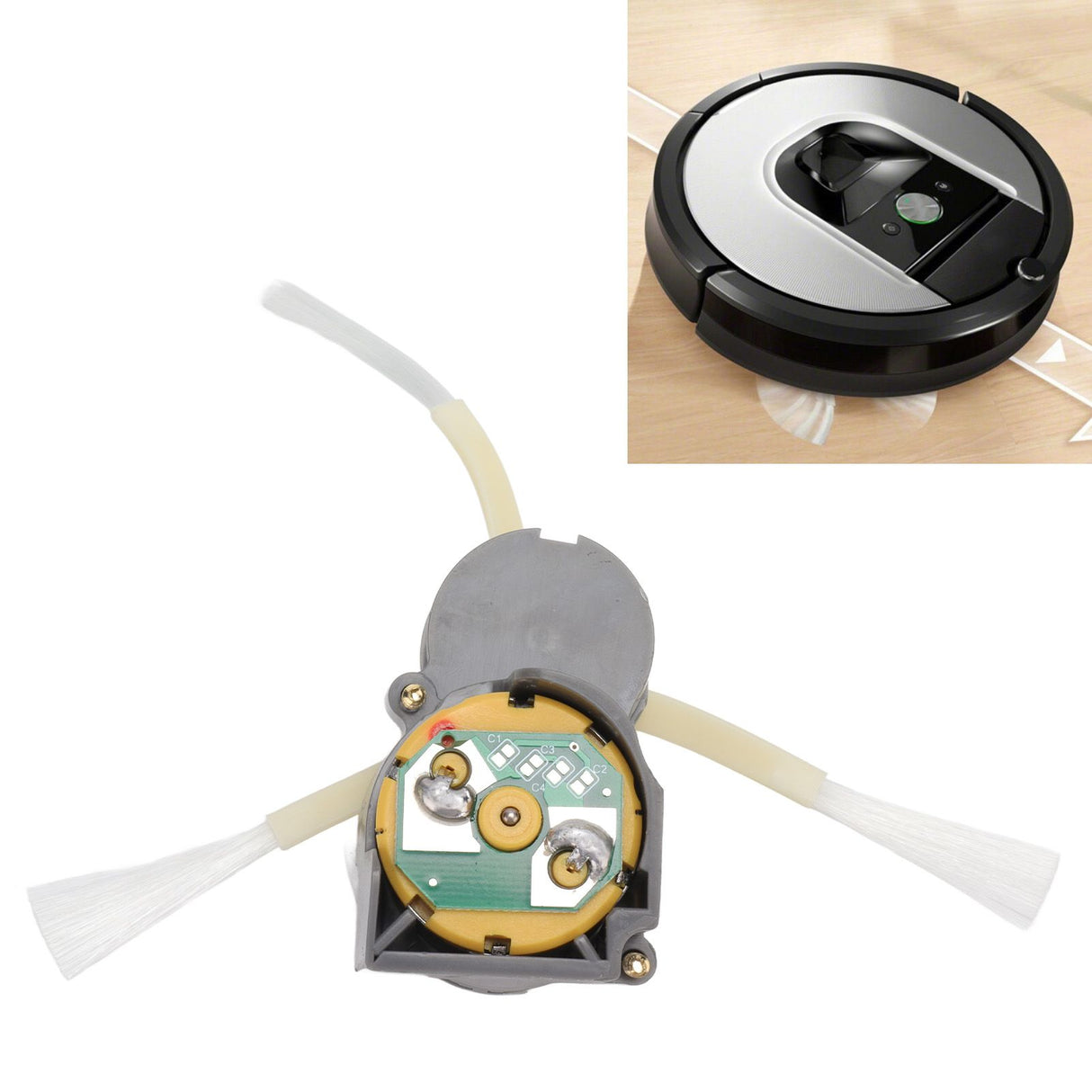 Sweeper Side Brush Motor ABS with Screwdriver Sweeper Replacement Parts for I7 Home Cleaning