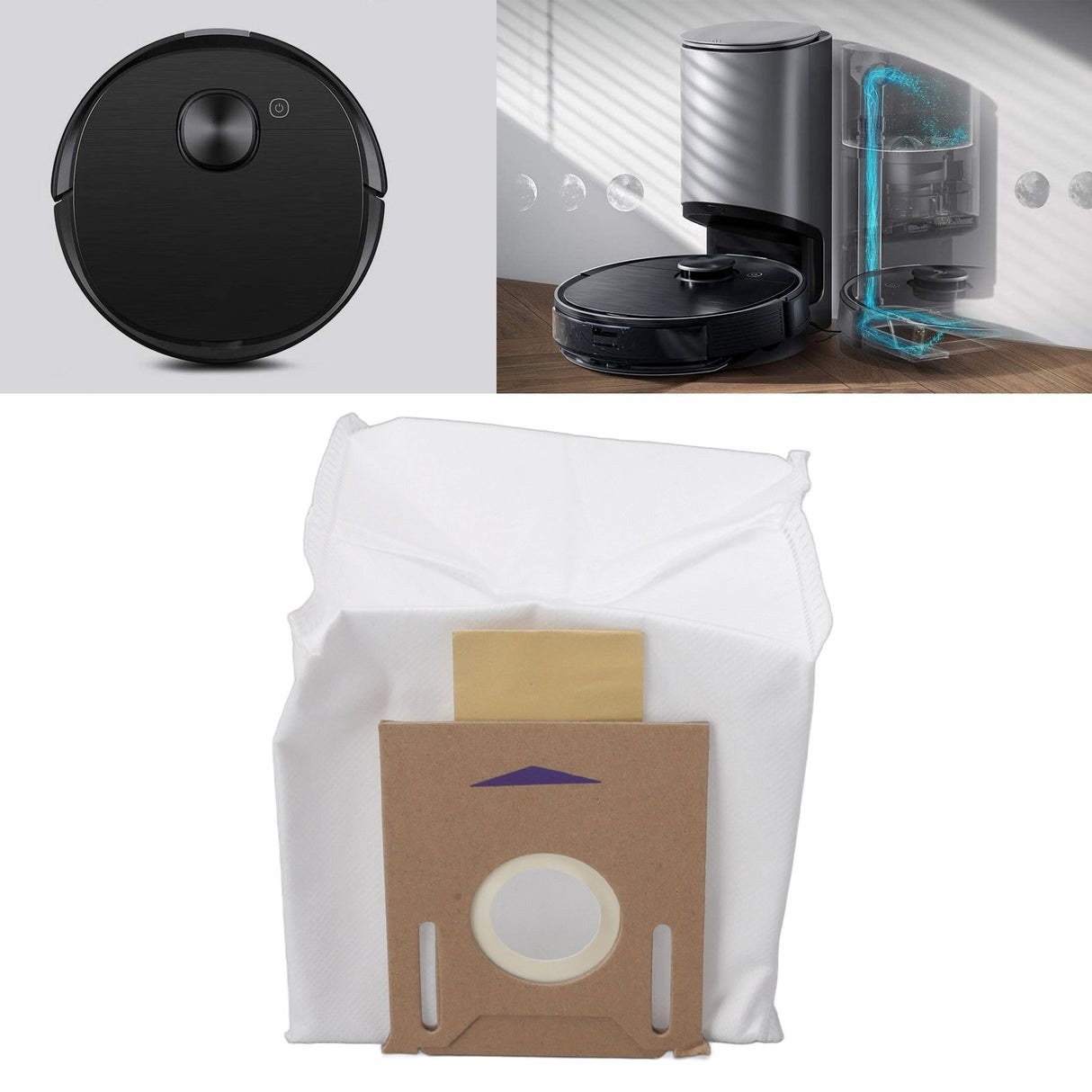 4PCS Sweeper Dust Bag High Efficiency Particulate Air Vacuum Cleaner Dust Bag Replacement for T8aivi Cleaning
