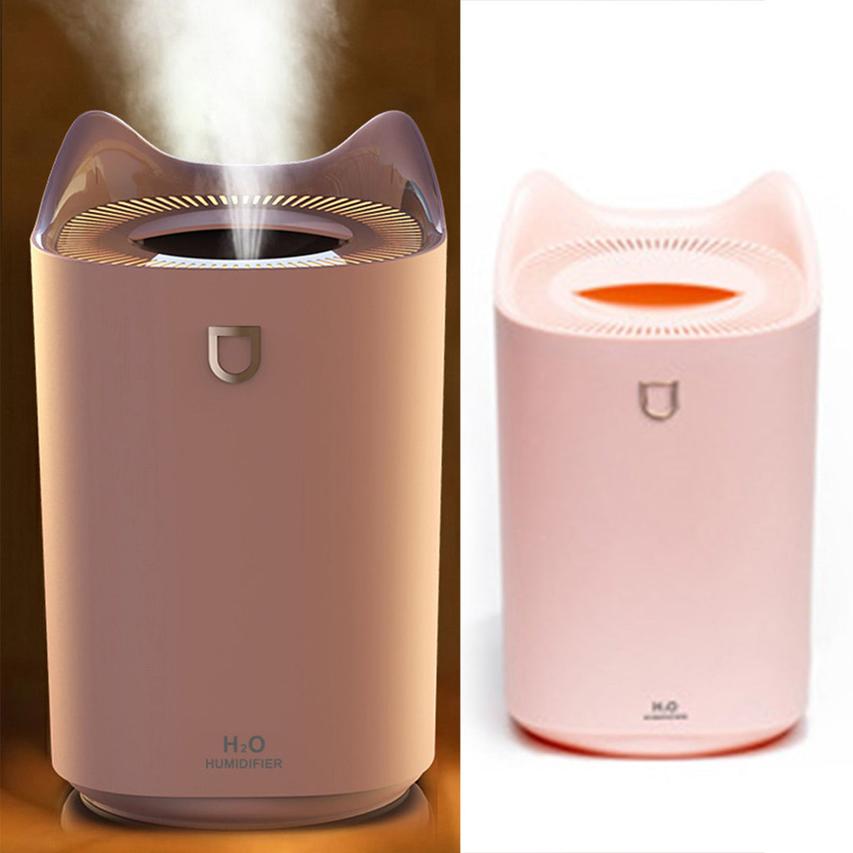 2L Air Humidifier USB Deep Hydration Fine Spout Multifunction Desk Humidifier Ambient Light for Office Pink