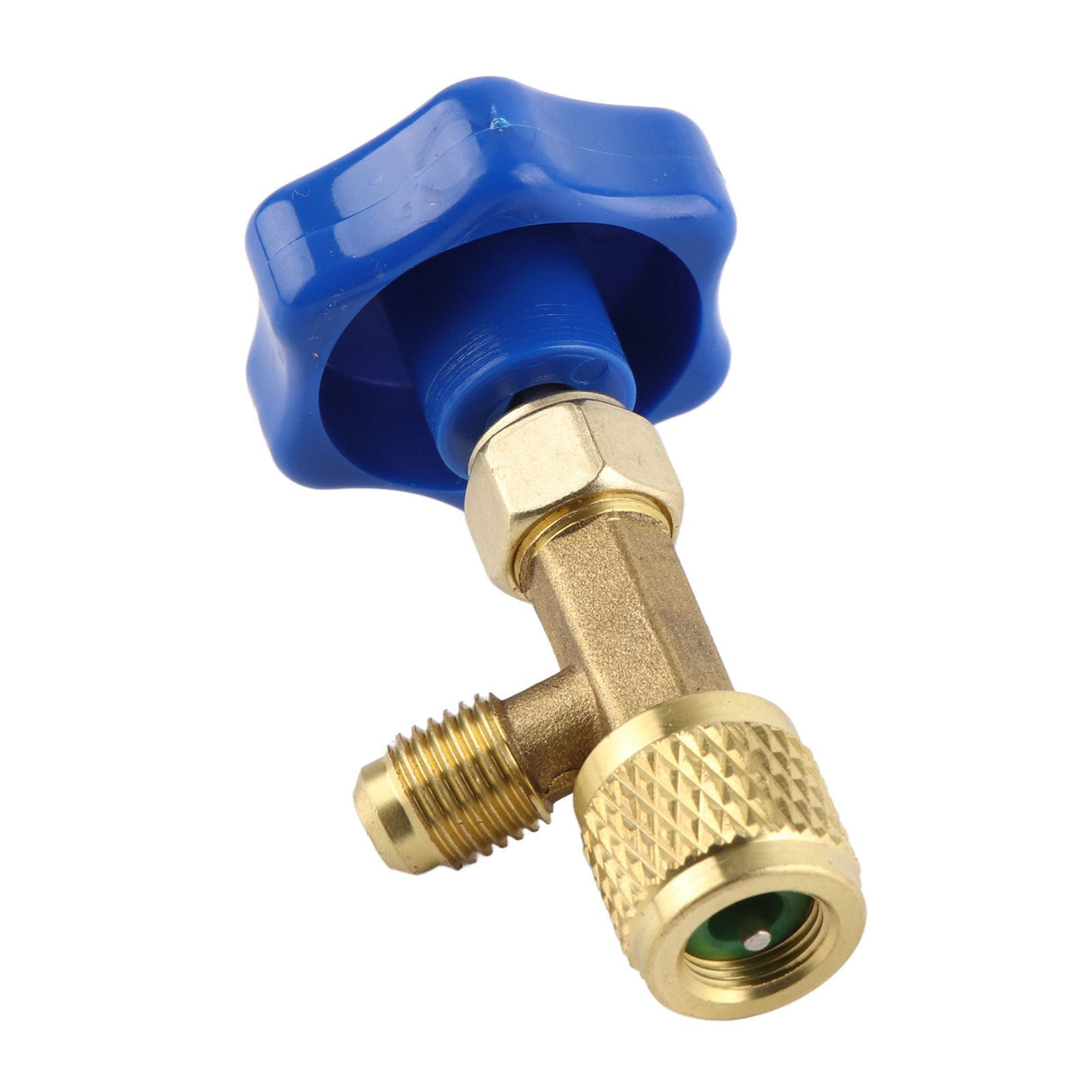 Universal Refrigerant Safety Valve Brass 1cm Diameter Cylinder Valve Replacement for Home Air Conditioner Yellow