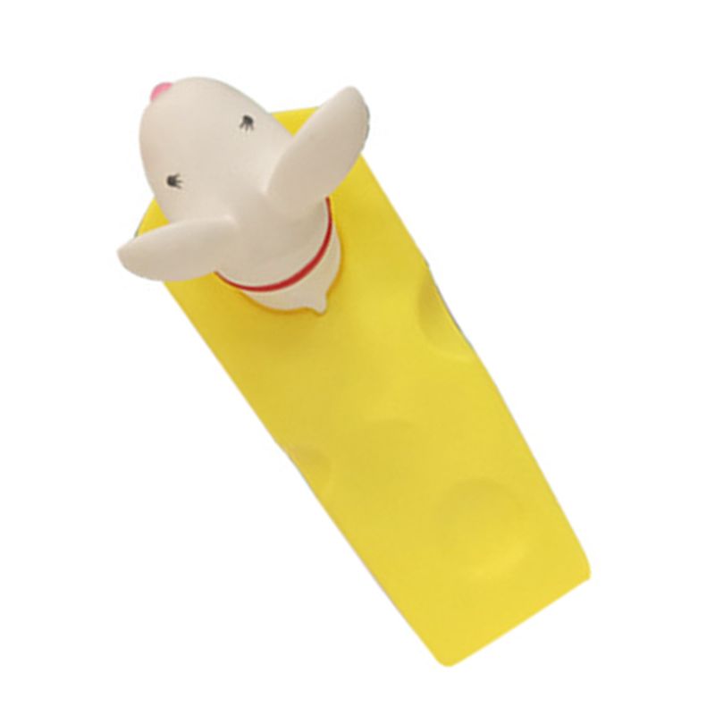 Cartoon Door Stopper Cute Animal Shaped Punch Free Decorative Door Wedge for Home Office White Mouse