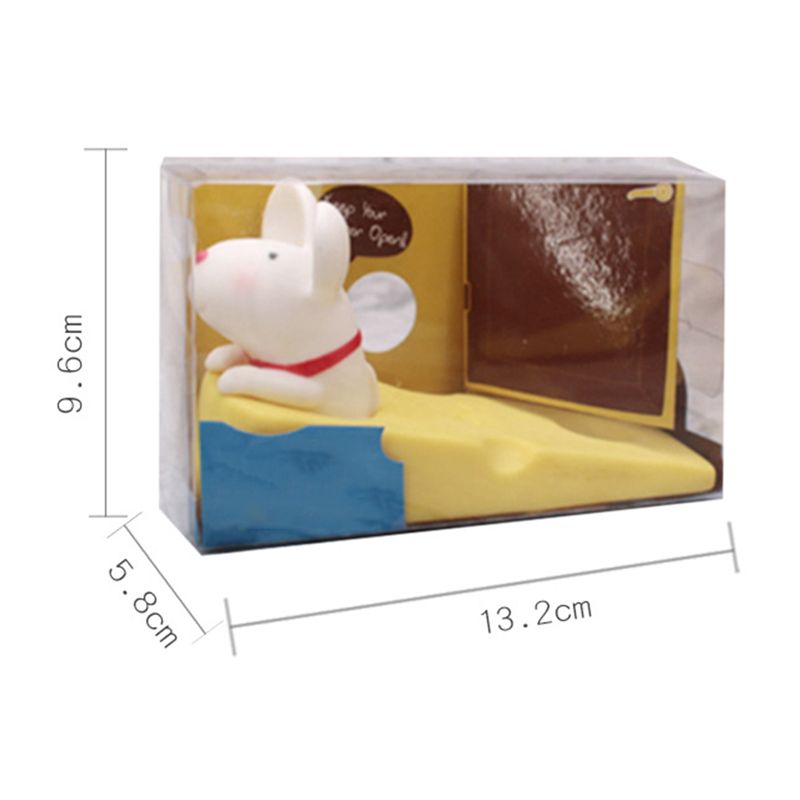 Cartoon Door Stopper Cute Animal Shaped Punch Free Decorative Door Wedge for Home Office White Mouse
