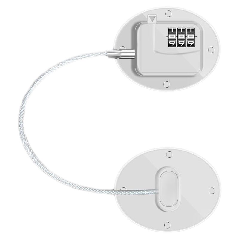Refrigerator Lock Combination Design Strong Metal ABS Multifunction Freezer Lock for Cabinet Window Door FQ1 White