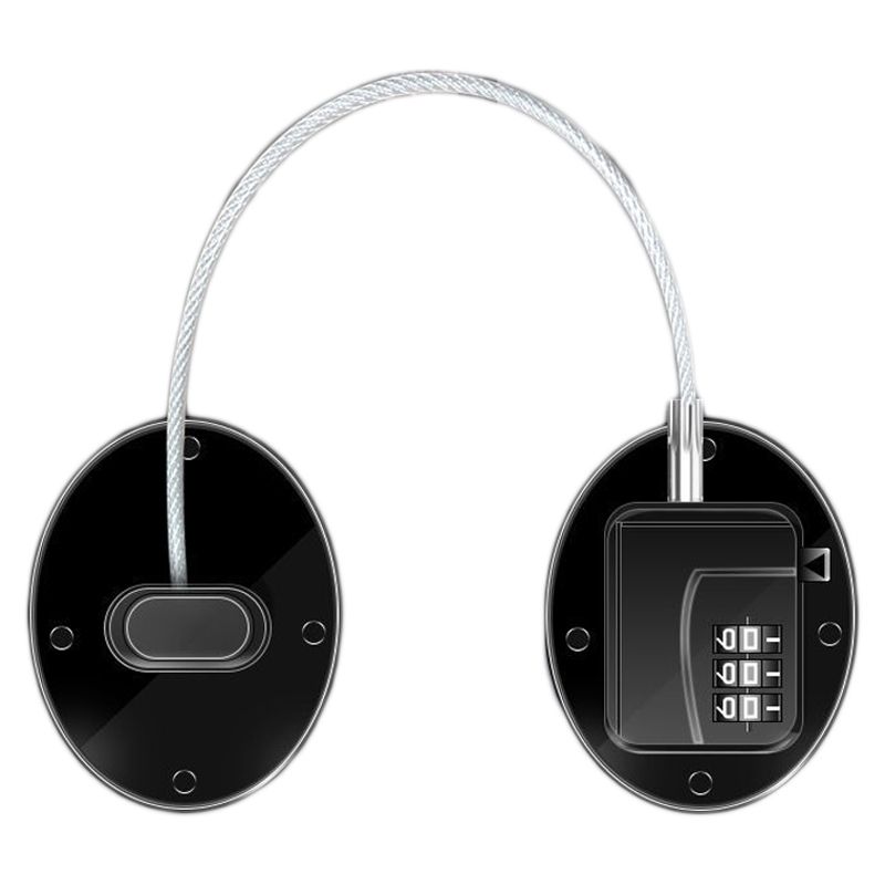 Refrigerator Lock Combination Design Strong Metal ABS Multifunction Freezer Lock for Cabinet Window Door FQ1 Black