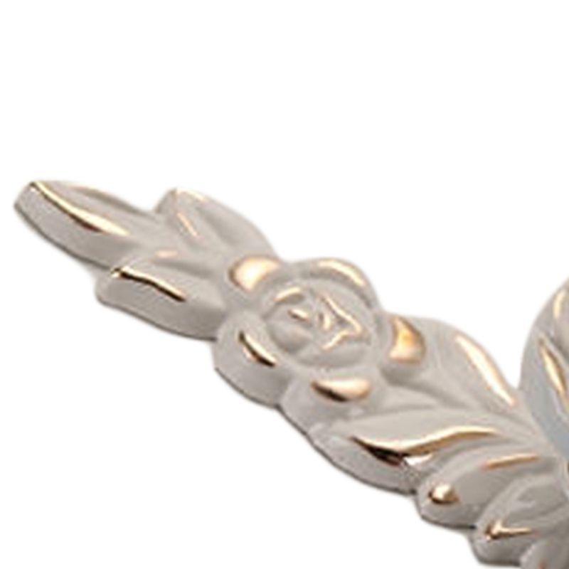 Euro Rose Cabinet Knobs Vintage Exquisite 3D Zinc Alloy Flower Drawer Pull Handles for Kitchen Bedroom and Bathroom Leaf Ivory with Gold Trim M