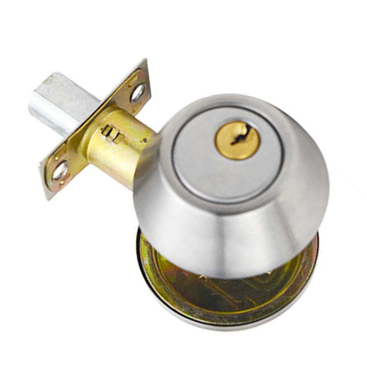 Ball Door Knob Universal Protection Classic Entrance Keyed Interior Door Knob for Home Use Silver