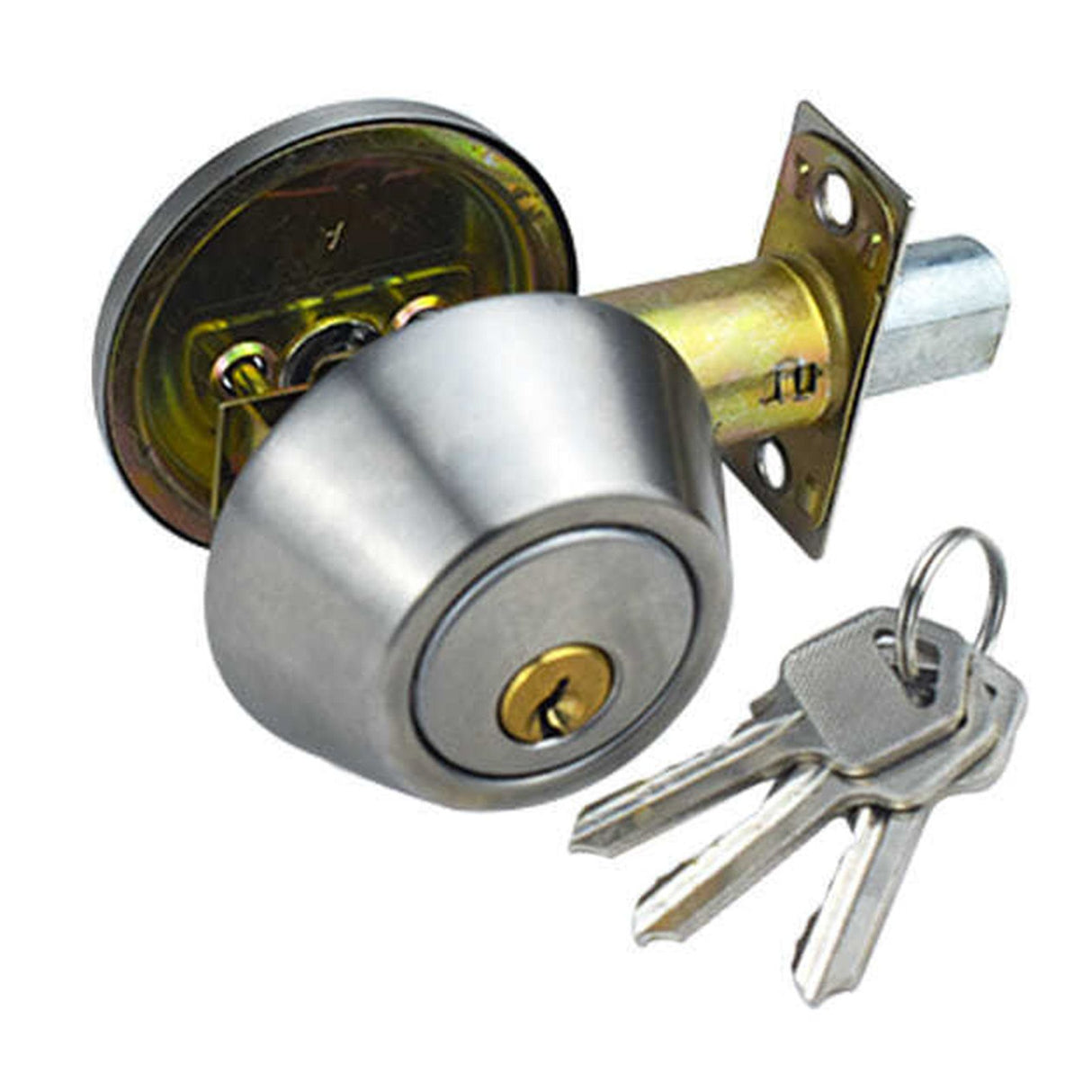 Ball Door Knob Universal Protection Classic Entrance Keyed Interior Door Knob for Home Use Silver