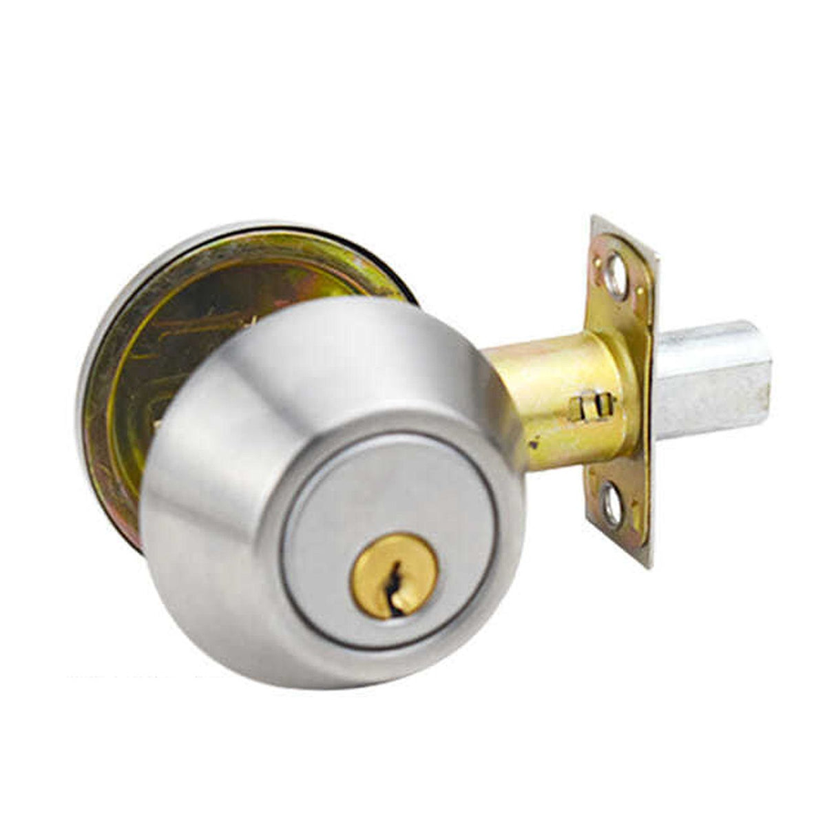 Ball Door Knob Universal Protection Classic Entrance Keyed Interior Door Knob for Home Use Silver