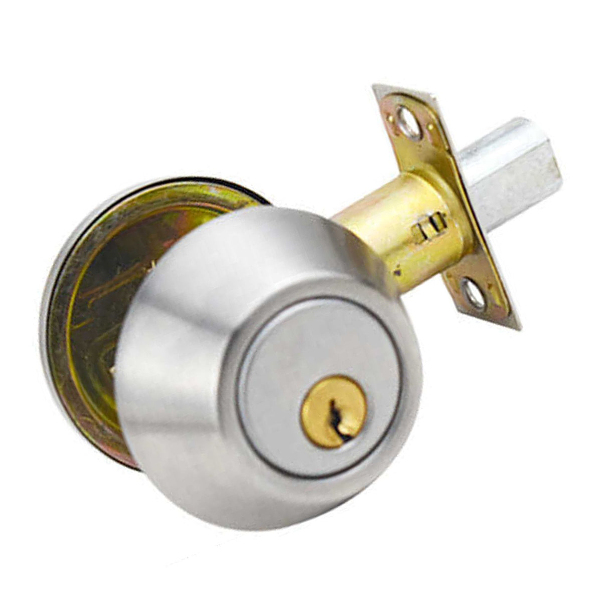 Ball Door Knob Universal Protection Classic Entrance Keyed Interior Door Knob for Home Use Silver