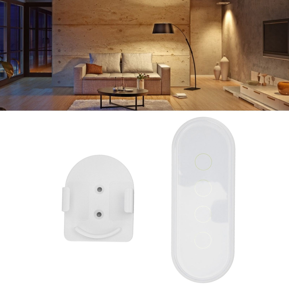Wifi Wireless Smart Button for ZigBee for TUYA 4 Buttons 3 Way Remote Control for Home White