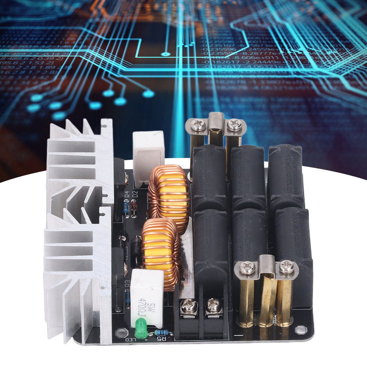 Induction Heating Module 1000W High Frequency Low Voltage ZVS Heater Board with Coil for DIY 12V‑48V