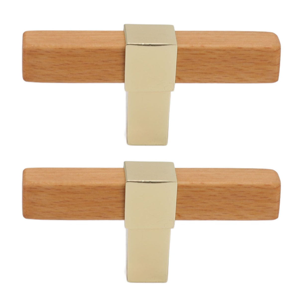 2 Pcs Wooden Cabinet Pulls Single Hole Door Pull Handle Knobs For Kitchen Drawer Cupboard Closet Golden